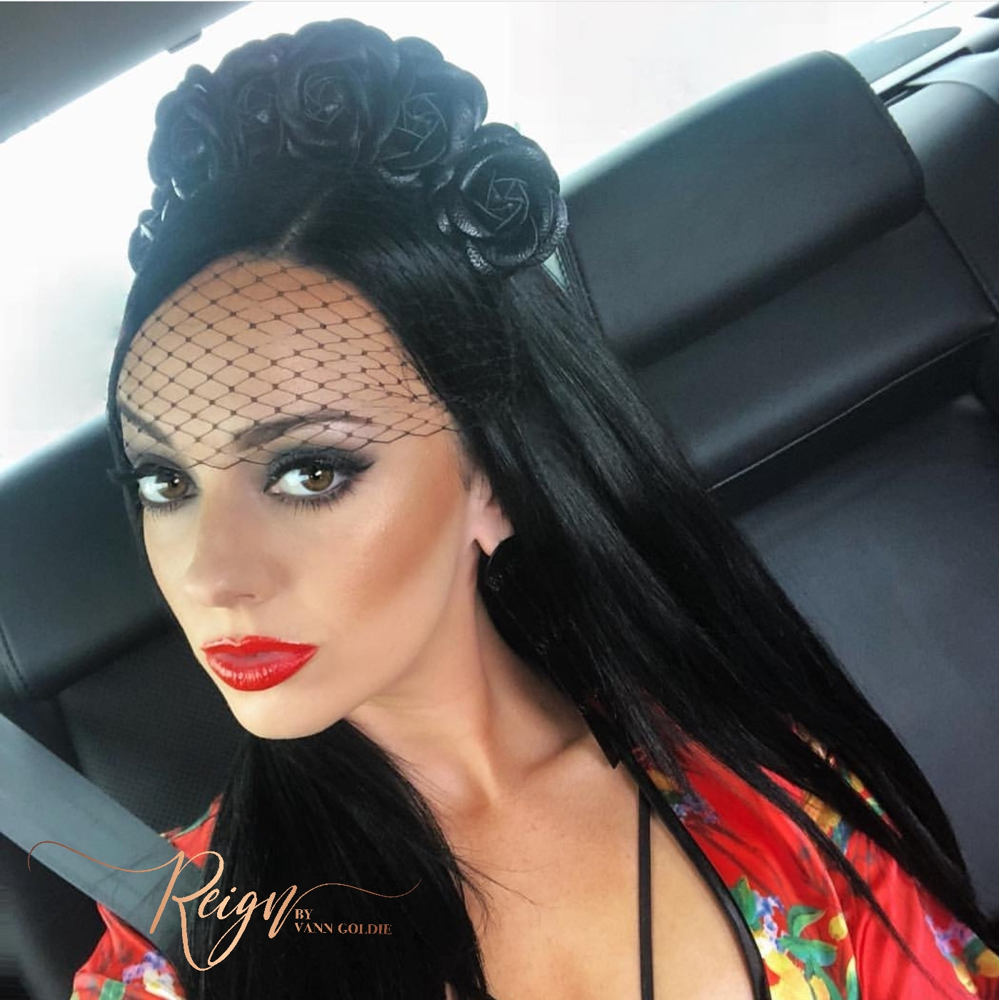 floral netting headpieces