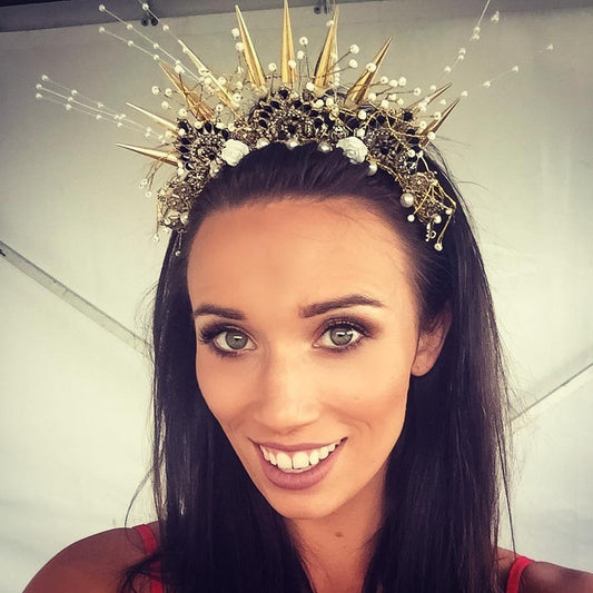 chloe customised gold headpieces